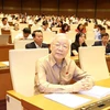 Party General Secretary Nguyen Phu Trong attends a question-and-answer session of the NA on November 7, 2023. (Photo: VNA)