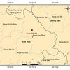 The map of the epicenter of the 5.0-magnitude earthquake occurring on July 28 in Kon Plong district, Kon Tum province. (Photo: https://baodauthau.vn/)