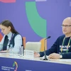 Sergey Kiriyenko (right), First Deputy Chief of Staff of the Presidential Administration of the Russian Federation and Chair of the WYF 2024 Organising Committee, speaks at a meeting with WYF delegates (Photo: fest2024.com) 
