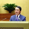 El ministro Hau A Lenh, jefe del Comité de Asuntos Étnicos del Gobierno, interviene en el evento. (Fuente: VNA)