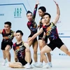 Atletas vietnamitas ganan medalla de oro en Campeonato Mundial de Aeróbic (Fuente:VNA)