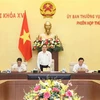 El titular parlamentario Tran Thanh Man interviene en la 35 reunión del Comité Permanente de la Asamblea Nacional. (Fuente: VNA)