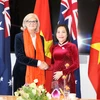 La vicepresidenta de la Asamblea Nacional de Vietnam, Nguyen Thi Thanh, y la gobernadora general de Australia, Samantha Joy Mostyn. (Fuente: VNA)