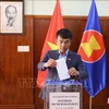 El embajador vietnamita en Sudáfrica, Hoang Sy Cuong, en el evento. (Fuente: VNA)