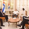 El ministro de Relaciones Exteriores de Cuba, Bruno Rodríguez Parrilla, recibe al embajador de Vietnam en Cuba, Le Quang Long. (Fuente: VNA)