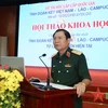 越南人民军总参谋长、国防部副部长阮新疆上将在学术研讨会上发言。图自《人民军队报》
