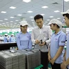 北江省越安市Samkwang公司工作人员。图自越通社