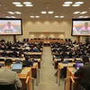 联合国可持续发展高级别政治论坛之议会论坛场景。图自越通社