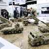 2022年泰国暖武里府国防与安全展上展出的轮式装甲车模型。图自《曼谷邮报》