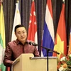 柬埔寨驻德国大使、驻柏林东盟委员会轮值主席Chheang Thyra在活动上发言。图自越通社