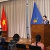 越南国家主席梁强在智利大学发表演讲。图自越通社