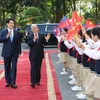 State President hosts welcome ceremony for Cambodian King