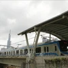 胡志明市滨城-仙泉地铁1号线的首列列车投入试运行。图自越通社