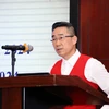 越南红十字会副主席兼秘书长阮海英发表讲话。图自越通社