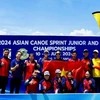 亚洲皮划艇青少年和U23锦标赛的越南皮划艇队。越南赛艇联合会供图