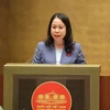 Vice President Vo Thi Anh Xuan presents a proposal on the ratification of a document on the UK’s CPTPP membership to the National Assembly at its ongoing session on June 8, 2024. (Photo: VietnamPlus)