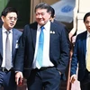 Thailand's Deputy Prime Minister and Commerce Minister Phumtham, centre, said the ministry was assigned by the premier to introduce the three-month economic recovery plan from Aug 20 to Nov 20. (Photo: bangkokpost.com) 