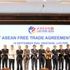 ASEAN Economic Ministers at the opening of the 56th AEM and 38th ASEAN Free Trade Area Council Meeting in Vientiane, Laos, on September 16, 2024. (Photo: vientianetimes.org.la)