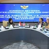 Indonesian Minister of Communication and Digital Affairs Meutya Hafid (second from the left) meets with US Under Secretary of Commerce for International Trade Marisa Lago (second from the right) and US Ambassador to Indonesia Kamala Shirin Lakhdhir (third from the right). (Photo: en.antaranews.com) 