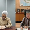 El Director General para Asia Pacífico y África del Ministerio de Asuntos Exteriores de Indonesia, Abdul Kadir Jailani (derecha), y el Embajador de Japón en Indonesia, Masaki Yasushi (derecha), firman el Canje de Notas sobre la provisión de préstamo para el proyecto la segunda línea ferroviaria de alta velocidad en Yakarta, Indonesia. (Fuente: ANTARA)