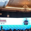 El presidente de Indonesia, Joko Widodo, pronuncia un discurso durante la inauguración de la 10ª Convención y Exposición Internacional de Geotermia de Indonesia 2024 el 18 de septiembre. (Foto: antaranews.com)