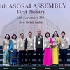 La delegación de la Oficina Estatal de Auditoría de Vietnam en la 16 Asamblea de la Organización Asiática de Entidades Fiscalizadoras Superiores (ASOSAI) en la India (Fuente: VNA) 