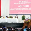 El presidente de la Asamblea Nacional de Vietnam, Tran Thanh Man, se reúne con los votantes de la provincia de Hau Giang (Fuente: VNA)