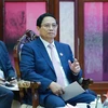 El primer ministro Pham Minh Chinh pronuncia su discurso en la reunión (Fuente: VNA) 