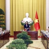 La vicepresidenta de Vietnam, Vo Thi Anh Xuan, habla en la reunión (Fuente: VNA)