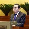 El presidente de la Asamblea Nacional de Vietnam, Tran Thanh Man, en la sesión de interpelación (Fuente: VNA)