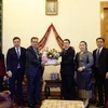 A delegation from the Vietnamese Embassy in Russia visits the Lao Embassy to congratulate the country on its 49th National Day. (Photo: VNA)