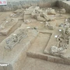 Close-up of pre-Dong Son burial remnants in Hanoi