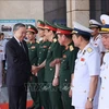 国家主席苏林莅临海军司令部视察海军练兵备战工作。图自越通社