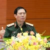 阮新疆上将在会议上发表讲话。图自人民报