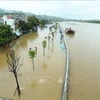 老街市老街坊范文巧路遭受洪水的影响。图自越通社