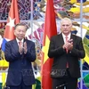 El secretario general del Partido Comunista y presidente de Vietnam, To Lam, y el primer secretario del Partido Comunista y presidente de Cuba, Miguel Díaz-Canel Bermúdez. (Fuente: VNA)