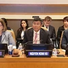 Постоянный заместитель министра иностранных дел Нгуен Минь Ву (в центре) и посол Данг Хоанг Жанг (справа), постоянный представитель Вьетнама при ООН, сопредседательствуют на семинаре. (Фото: ВИA)