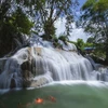 Лунный водопад с его первозданными и естественными пейзажами является впечатляющим туристическим объектом в провинции Хоабинь. (Фото: ВИА)