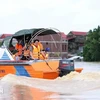 Премьер-министр Фам Минь Тьинь осматривает уровень воды в реке Кау в общине Вантьен, городок Вьетйен, провинция Бакжанг. (Фото: ВИA)