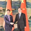 El viceprimer ministro vietnamita, Le Thanh Long (izquierda), sostuvo conversaciones con su homólogo chino, Ding Xuexiang. (Fuente: VNA)