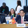 El primer ministro vietnamita, Pham Minh Chinh, participó en una sesión de la Cumbre del G20 (Fuente: VNA)