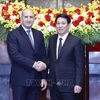 El presidente de Vietnam, Luong Cuong (derecha), y su par búlgaro Rumen Radev (Fuente: VNA)