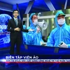 Un éditeur virtuel créé par la technologie d’IA pour le bulletin télévisé du "Lao Dông". Photo : LD