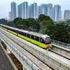 La ligne ferroviaire urbaine Nhôn- Gare de Hanoi subit un test opérationnel. Photo : VietnamPlus