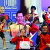 Sept sportifs de la délégation vietnamienne participant aux Jeux paralympiques, du 28 août au 8 septembre à Paris. Photo: VNA