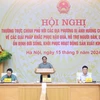 Le Premier ministre Pham Minh Chinh dirige une conférence sur le règlement des conséquences du typhon Yagi. Photo: VGP