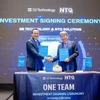 NTQ Solution et SB Technology signent un accord de coopération pour établir un centre de développement technologique au Vietnam. Photo: NTQ Solution