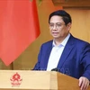 Le Premier ministre Pham Minh Chinh s’exprime lors de la réunion ordinaire d’octobre du gouvernement, à Hanoi, le 9 novembre. Photo : VNA