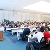 Le président de la République de Bulgarie, Rumen Radev, prononce un discours à l’Académie diplomatique du Vietnam le 26 novembre. Photo : VNA