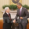 Party General Secretary Nguyen Phu Trong (L) and US President Barack Obama